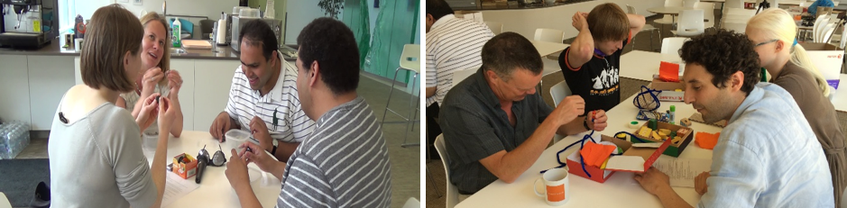 Participants in tactile ideation workshop in the UK